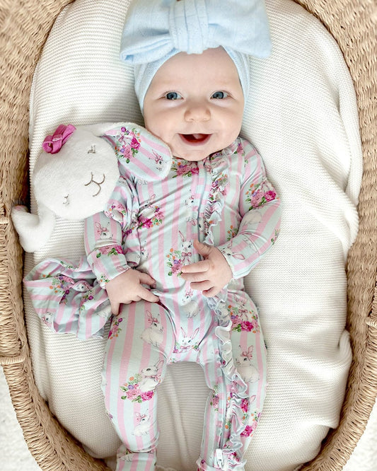 Palmer Zip Ruffle Footie