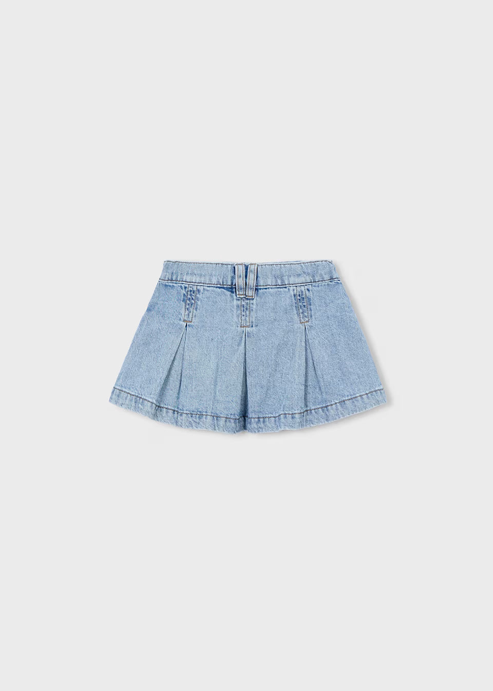 Girls Pleated Denim Skirt