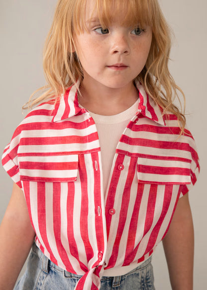 Girls Red stripe Top
