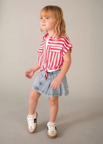 Girls Red stripe Top
