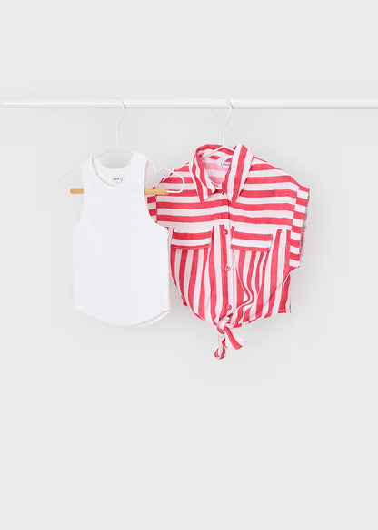 Girls Red stripe Top