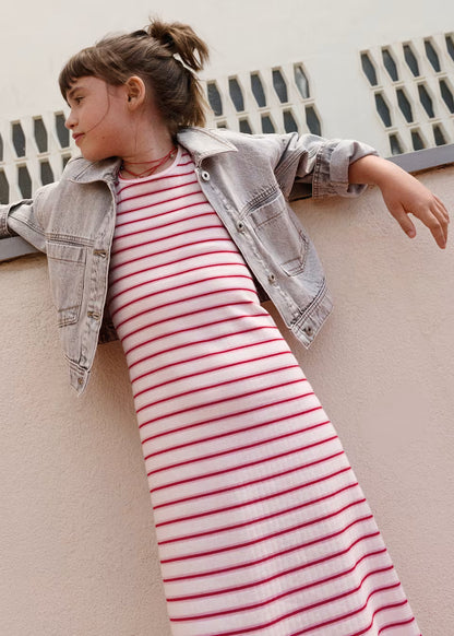 Stripe Cherry Midi Dress