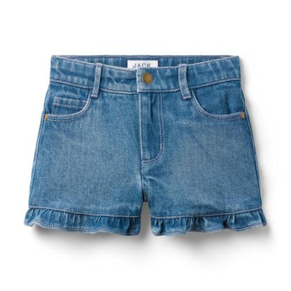 Girls Denim Ruffle Short