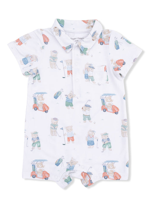 Golfing Teddy Bears - Polo Shortie Romper