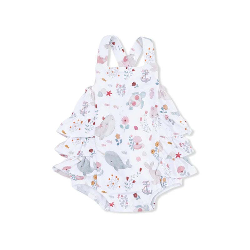 Garden Sea Creature Ruffle Sunsuit