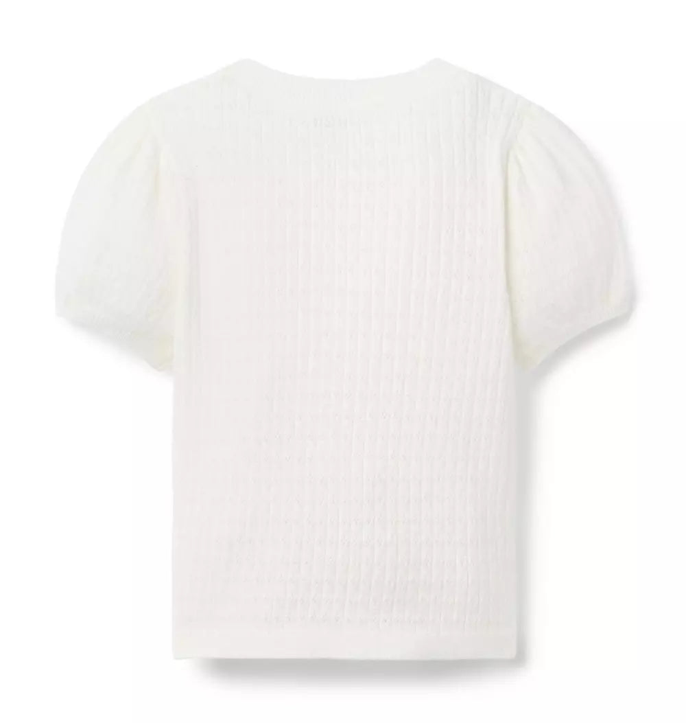 Pointelle Puff Sleeve Top