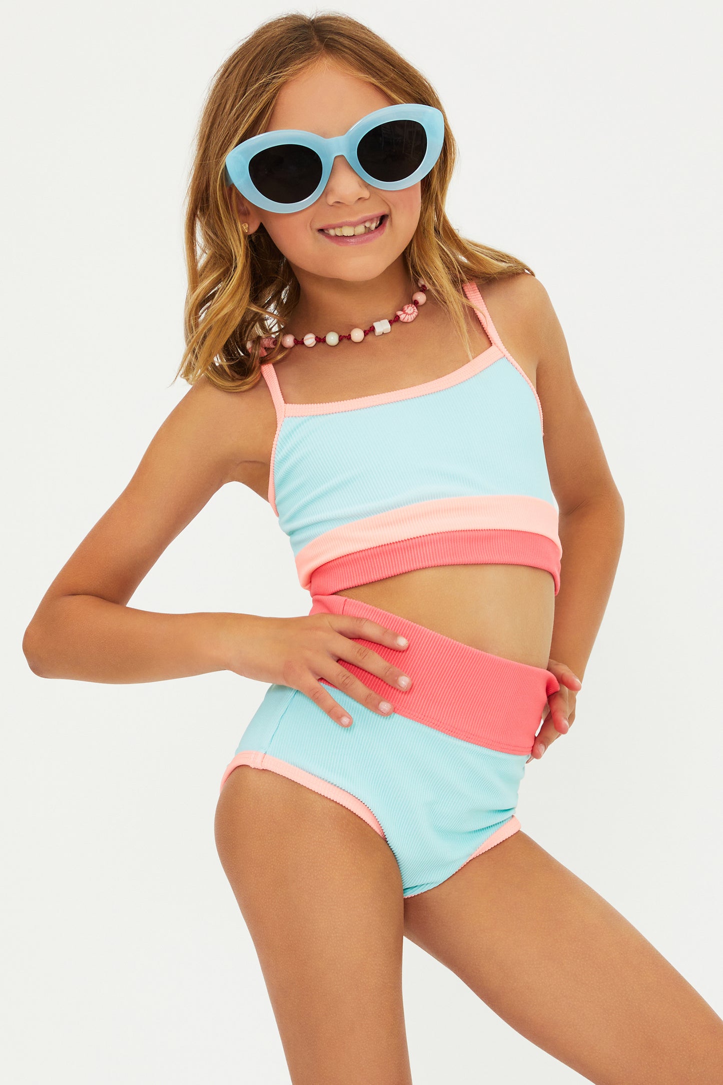 Little Eva & Emmy Swim Set - Guava Jelly