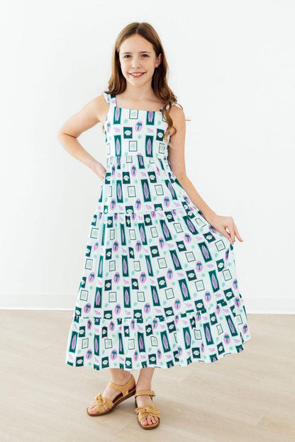 Surfer Girls Ruffle Maxi Dress