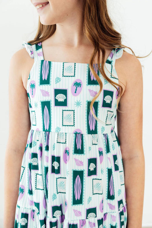 Surfer Girls Ruffle Maxi Dress