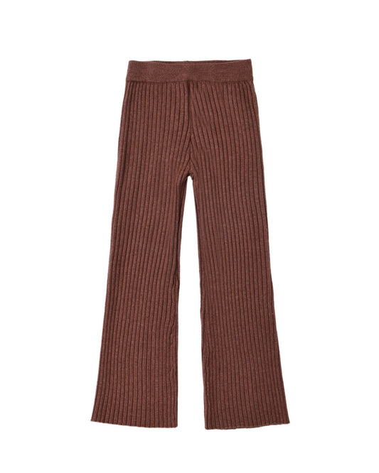 Flare Rib Knit Pant Mulberry