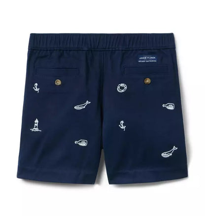 Navy Nautical Tie Short