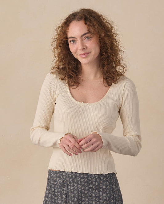 Women's Ribbed Long Sleeve- Natural