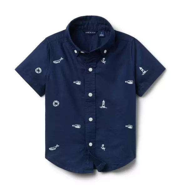Navy Nautical Oxford Shirt