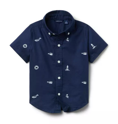 Navy Nautical Oxford Shirt