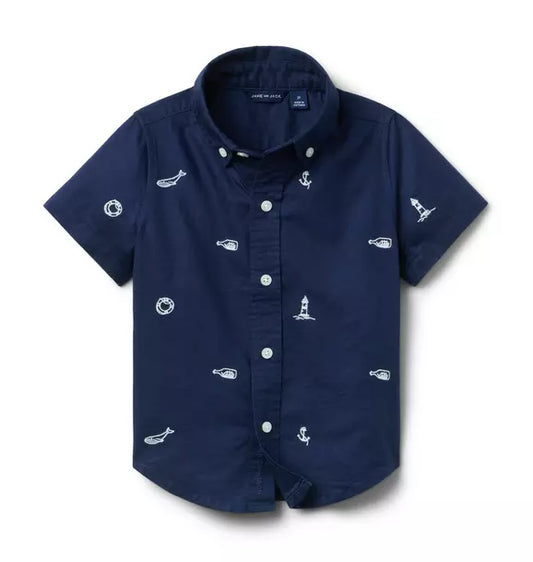 Navy Nautical Oxford Shirt