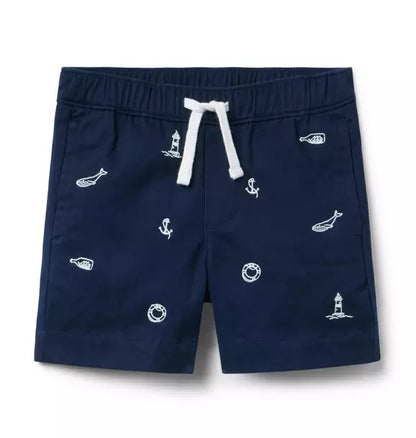 Navy Nautical Tie Short