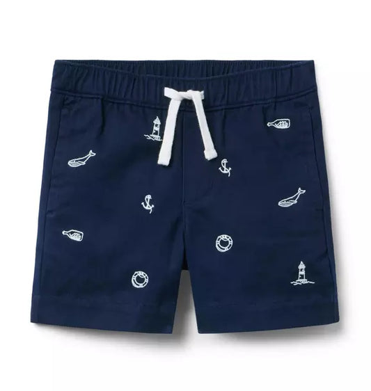 Navy Nautical Tie Short