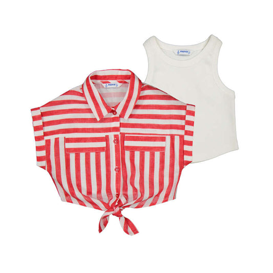 Girls Red stripe Top
