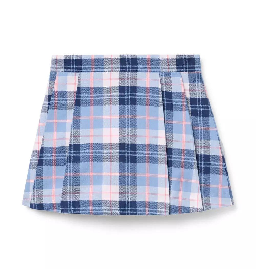 Pink Plaid Buckle Skirt