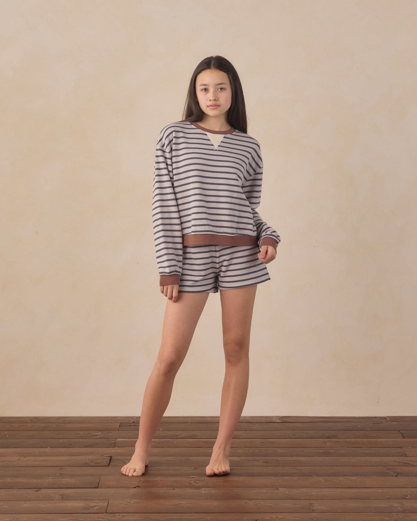 Teen Sweat Short Midnight Stripe