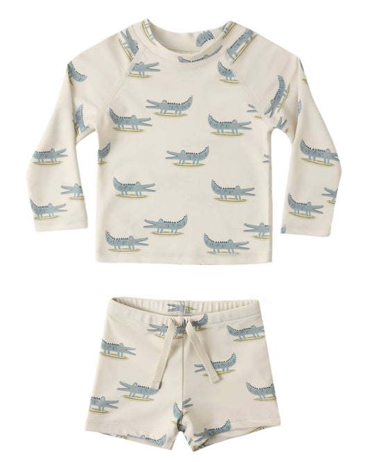Alligators Boys Rashguard Swim Set