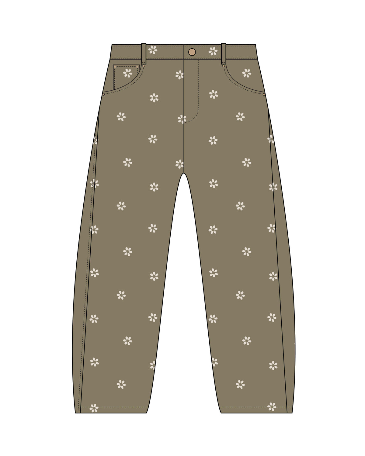 Teen Barrel Pant Daisy