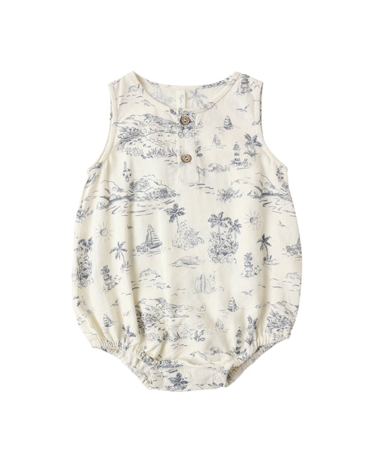 Beau Romper - Ocean Toile
