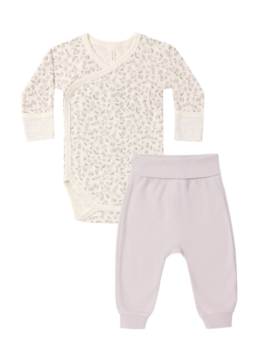 Side Snap Floral Set -Lilac