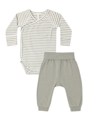 Side Snap Set - Laurel Stripe